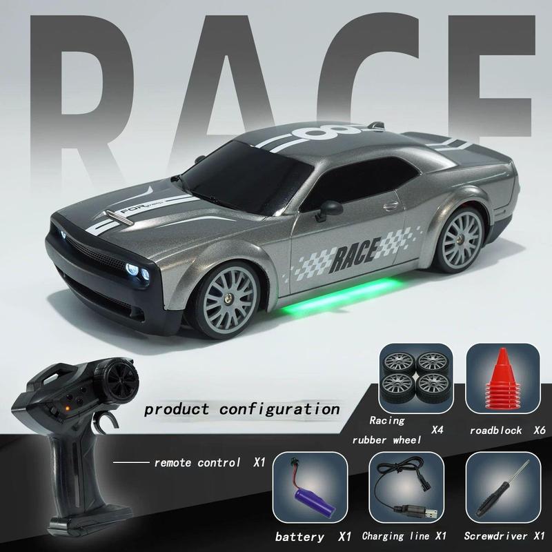 Four-wheel drive electric remote control racing car with lights