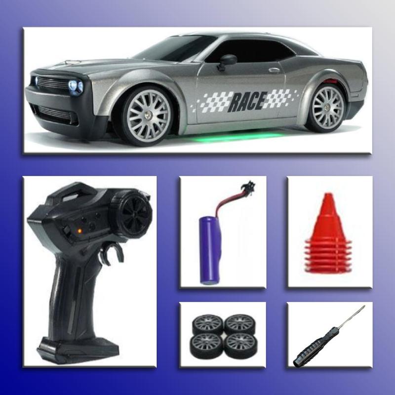 Four-wheel drive electric remote control racing car with lights