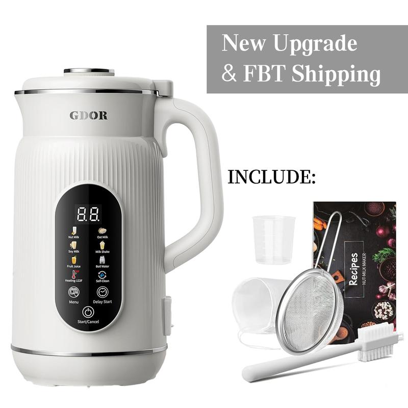 8-in-1 Nut Milk & Coffee Maker, 32oz, Self-Cleaning Stainless Steel